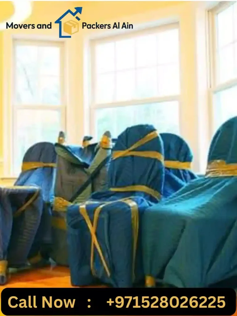 Office chair wrapped securely for damage free moving.
